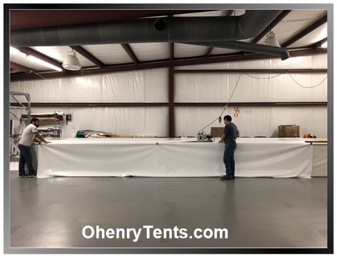 Party tent welded seams